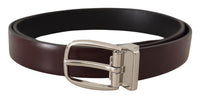 Thumbnail for Elegant Leather Belt with Silver Metal Buckle