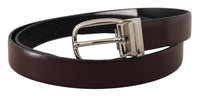 Thumbnail for Elegant Leather Belt with Silver Metal Buckle