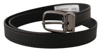 Thumbnail for Elegant Black Leather Belt with Metal Buckle