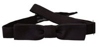 Thumbnail for Elegant Black Silk Bow Tie