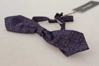 Thumbnail for Elegant Blue Geometric Silk Bow Tie