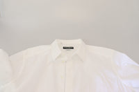 Thumbnail for White Cotton Slim Fit Formal Dress GOLD Shirt