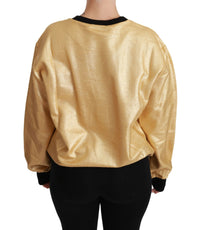 Thumbnail for Elegant Gold Crew Neck Cotton Sweater