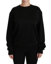 Thumbnail for Elegant Black Cotton Crew Neck Pullover Sweater