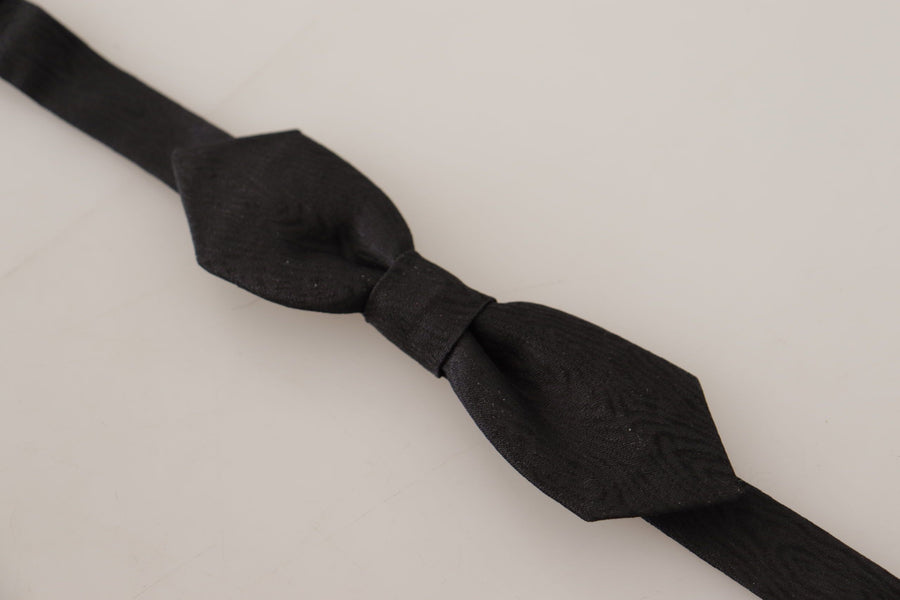 Elegant Black Silk Bow Tie