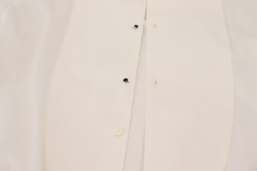 White Formal Cotton Tuxedo Dress GOLD Shirt