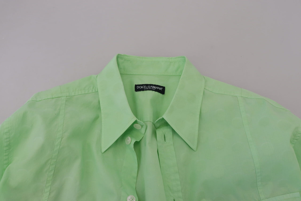 Mint Green Slim Fit Casual Button-Down Shirt