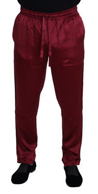 Thumbnail for Silk Lounge Pants in Bordeaux