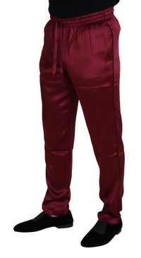 Thumbnail for Silk Lounge Pants in Bordeaux