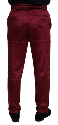 Thumbnail for Silk Lounge Pants in Bordeaux