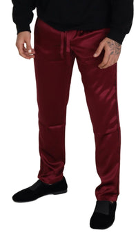 Thumbnail for Silk Lounge Pants in Bordeaux