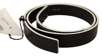 Thumbnail for Chic Black Leather Fashion Belt with White Accents