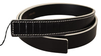 Thumbnail for Chic Black Leather Fashion Belt with White Accents