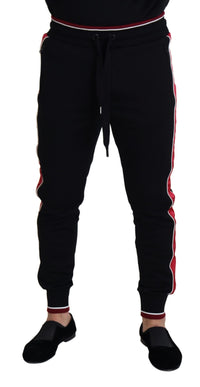 Thumbnail for Black Cotton Logo Sweatpants Jogging Pants