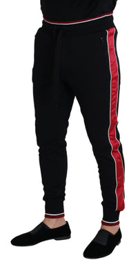 Thumbnail for Black Cotton Logo Sweatpants Jogging Pants