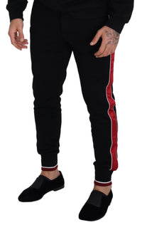 Thumbnail for Black Cotton Logo Sweatpants Jogging Pants