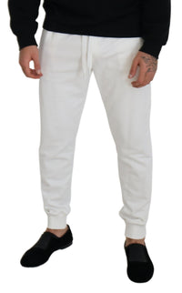 Thumbnail for Elegant White Cotton Sweatpants