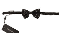 Thumbnail for Elegant Black Silk Polka Dot Bow Tie