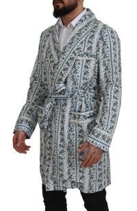 Thumbnail for Elegant Floral Cotton Jacket Robe