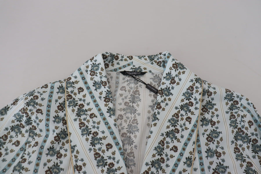 Elegant Floral Cotton Jacket Robe
