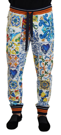 Thumbnail for Multicolored Majolica Print Gym Sweatpants