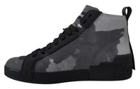 Thumbnail for Camo Gray High-Top Sneakers