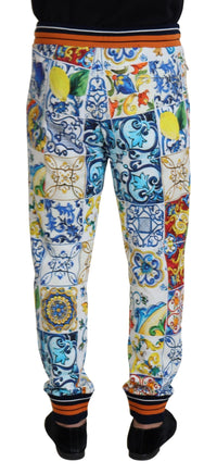 Thumbnail for Multicolored Majolica Print Gym Sweatpants