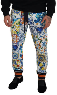 Thumbnail for Multicolored Majolica Print Gym Sweatpants