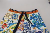 Thumbnail for Multicolored Majolica Print Gym Sweatpants