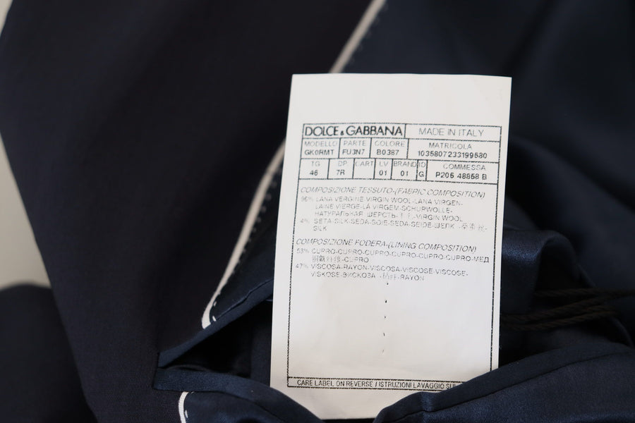 Blue Wool Single Breasted Coat Blazer