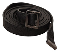 Thumbnail for Chic Black Leather Fashion Belt with Metal Buckle