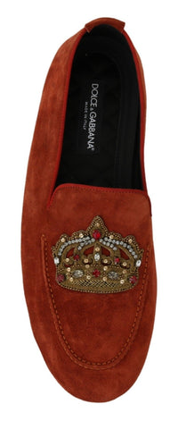 Thumbnail for Elegant Orange Leather Moccasin Slippers