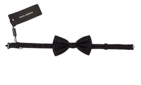 Thumbnail for Elegant Black Polka Dot Silk Bow Tie