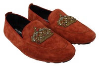 Thumbnail for Elegant Orange Leather Moccasin Slippers