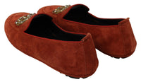 Thumbnail for Elegant Orange Leather Moccasin Slippers