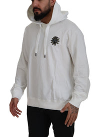 Thumbnail for White Cotton Hooded Sweatshirt Sweater