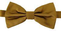 Thumbnail for Elegant Mustard Yellow Silk Bow Tie