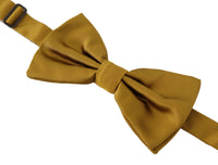 Thumbnail for Elegant Mustard Yellow Silk Bow Tie