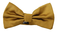 Thumbnail for Elegant Mustard Yellow Silk Bow Tie