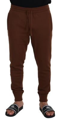 Thumbnail for Brown Cashmere Men Drawstring Jogger Pants