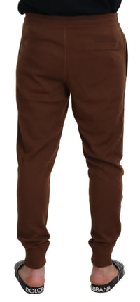 Thumbnail for Brown Cashmere Men Drawstring Jogger Pants