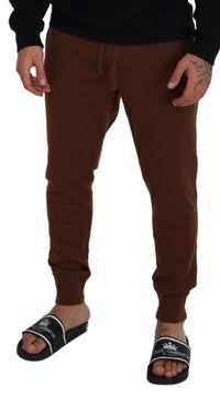 Thumbnail for Brown Cashmere Men Drawstring Jogger Pants