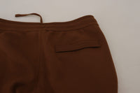 Thumbnail for Brown Cashmere Men Drawstring Jogger Pants