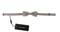 Thumbnail for Elegant Silver Silk Bow Tie for Sophisticated Evening