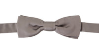 Thumbnail for Elegant Silver Silk Bow Tie for Sophisticated Evening