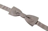 Thumbnail for Elegant Silver Silk Bow Tie for Sophisticated Evening