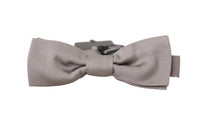 Thumbnail for Elegant Silver Silk Bow Tie for Sophisticated Evening