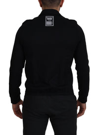 Thumbnail for Elegant Full Zip Black and White Sweater