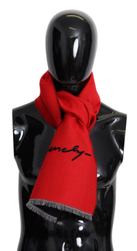 Thumbnail for Elegant Red Wool Blend Unisex Scarf