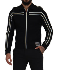 Thumbnail for Elegant Full Zip Black and White Sweater